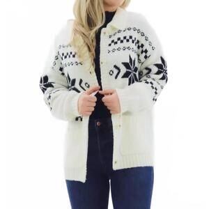 NEW SUNDAY EDITION button down nordic pattern sweater cardigan